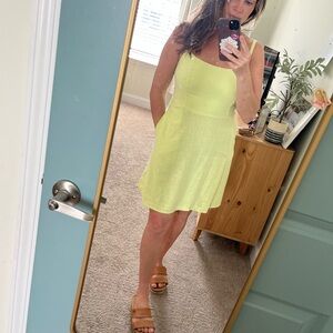 Old Navy Lemon Yellow Square-Neck Mini Dress